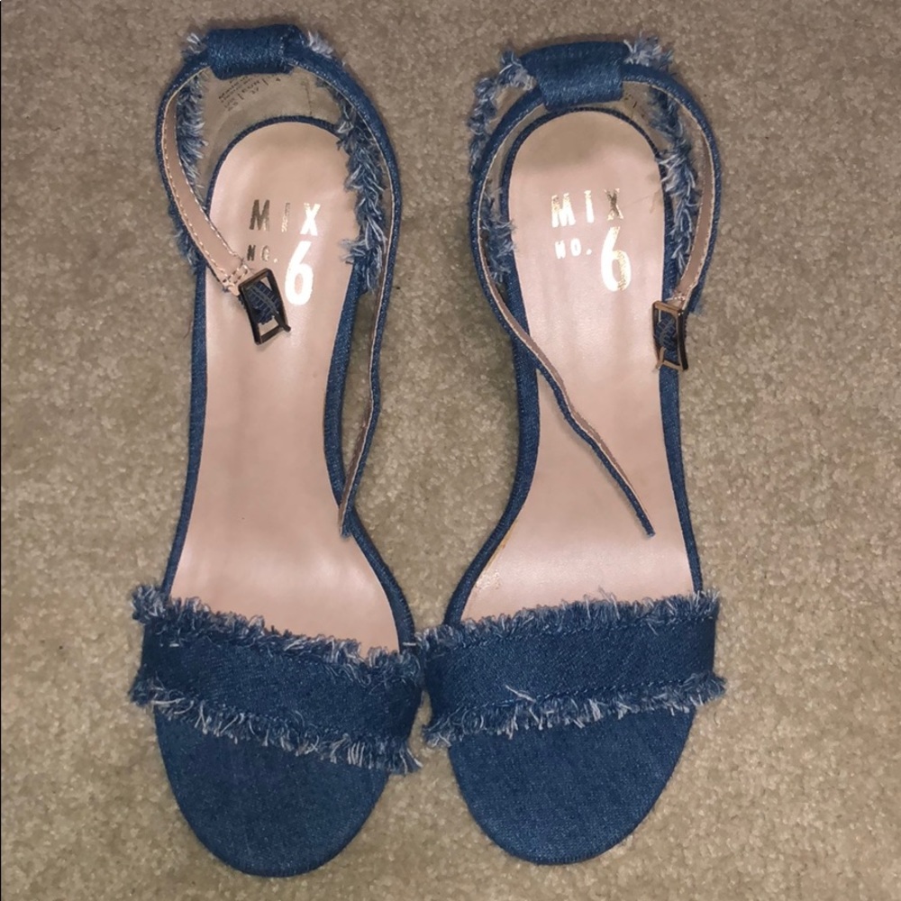 Mix No. 6 denim heel sandals